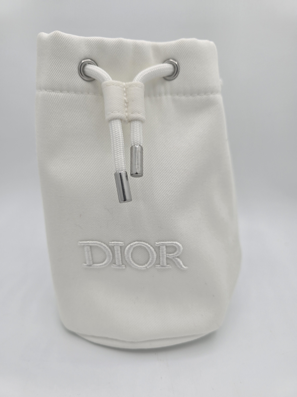 Dior White Drawstring Pouch